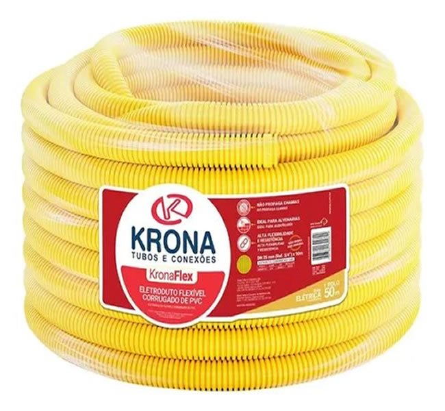 tubo corrugado amarelo